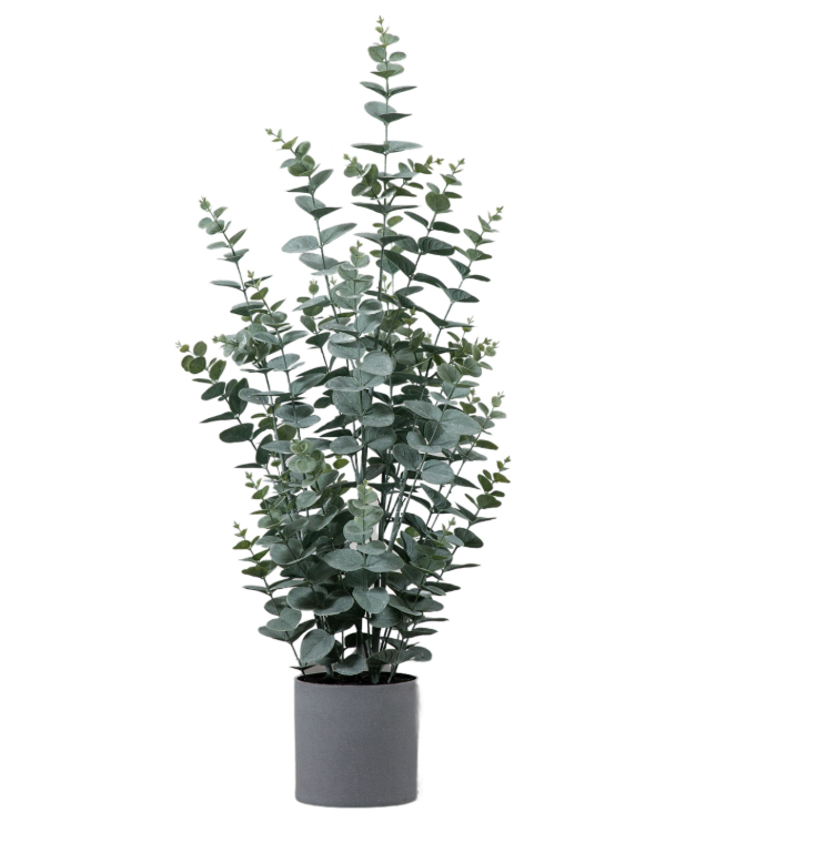 Potted Faux Eucalyptus Bush