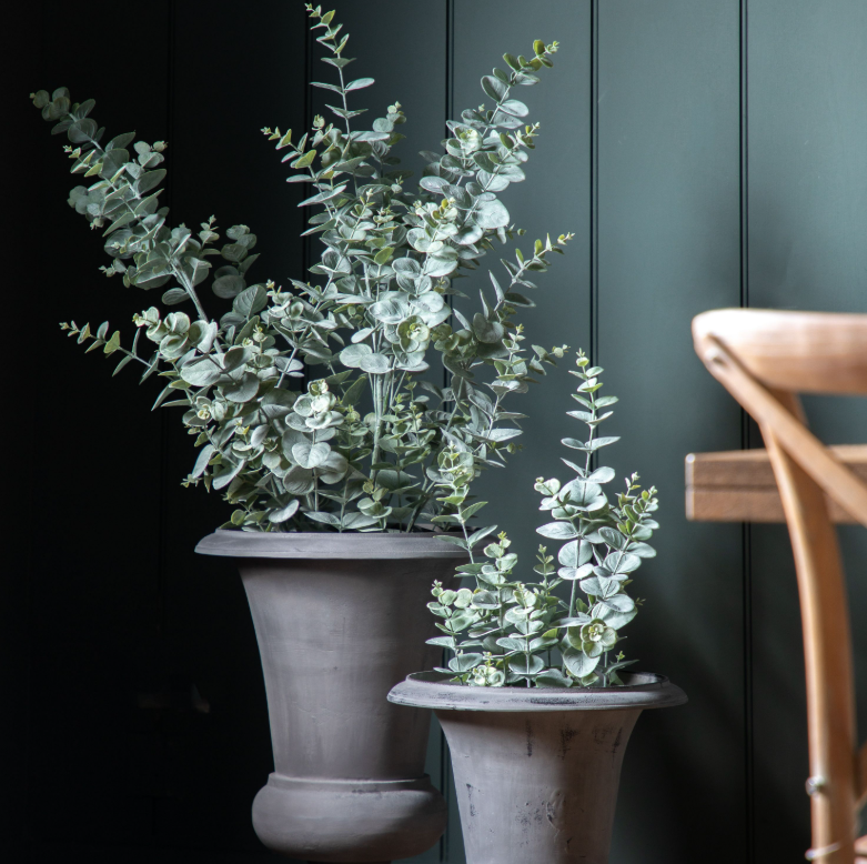 Potted Faux Eucalyptus Bush