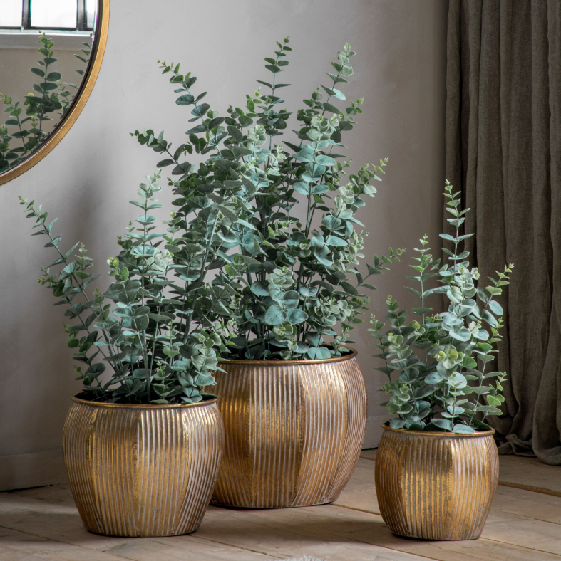 Potted Faux Eucalyptus Bush