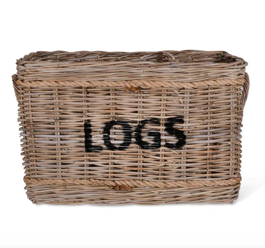 Bembridge Log Basket With Rope Rectangular | Rattan