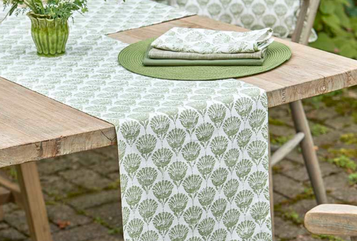 Carnation | Olive Table Runner