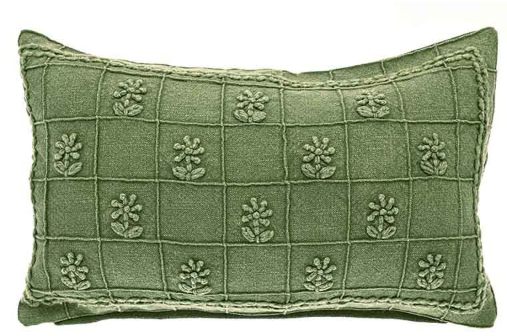 Embroidered Auricula Cushion