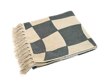 Recycled Cotton Throw | Geo Check