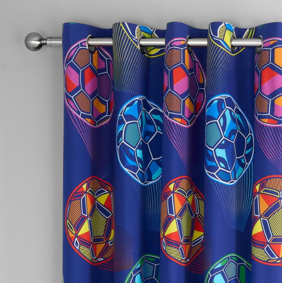 Bright Football Eyelet Blackout Curtains