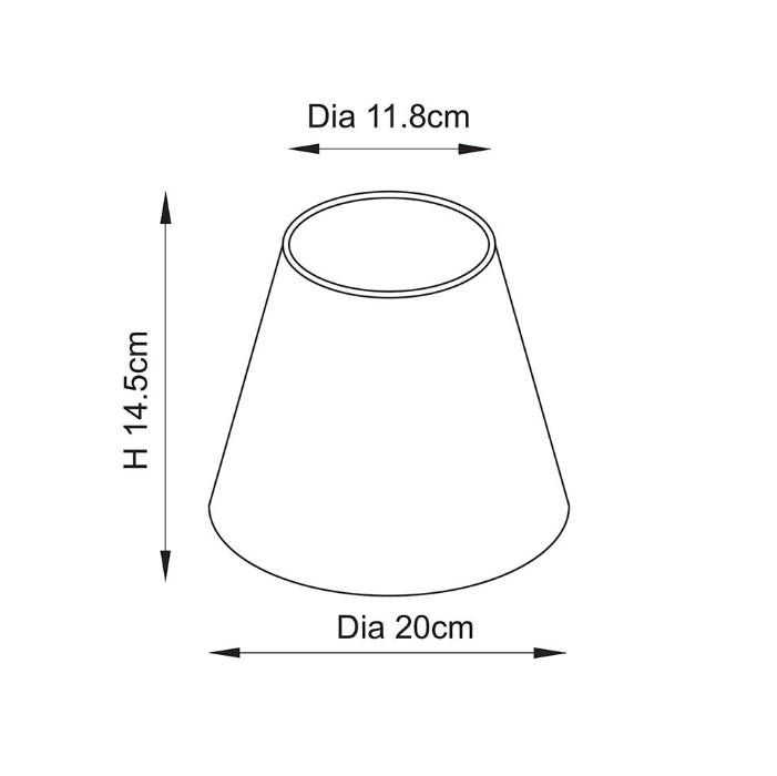 Ripple 20cm Tapered Shade | Pearl Grey