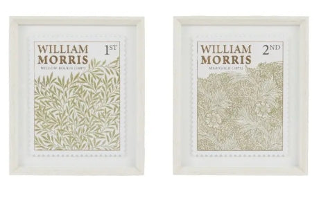 William Morris Stamp Red Framed Art