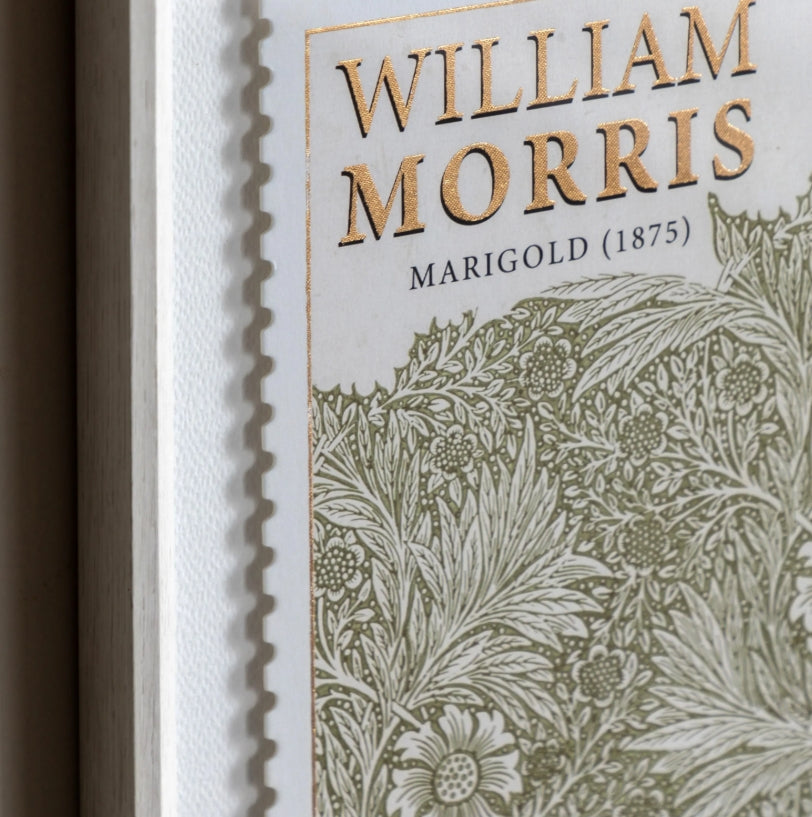 William Morris Stamp Red Framed Art