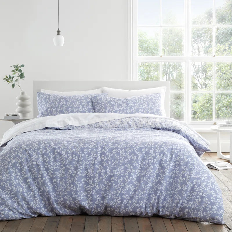 Shadow Leaves Duvet Set | Blue