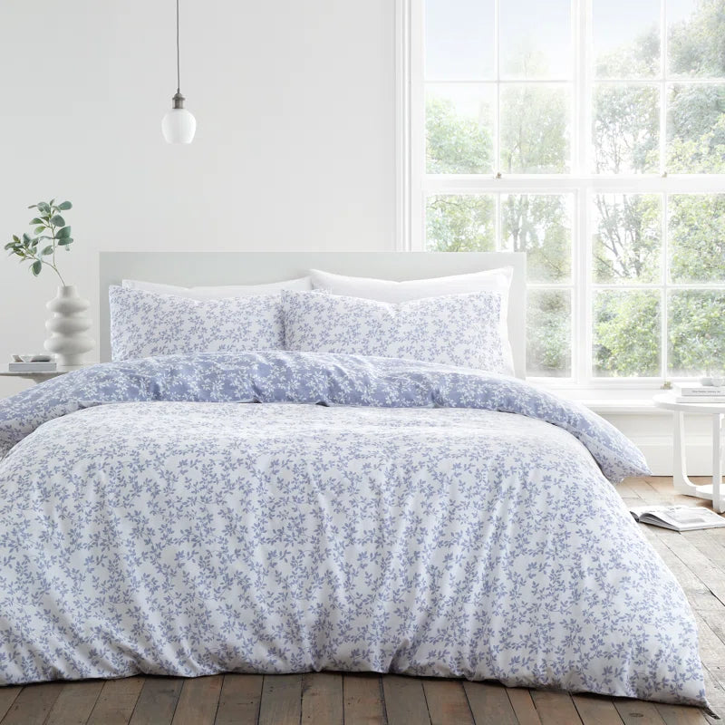 Shadow Leaves Duvet Set | Blue