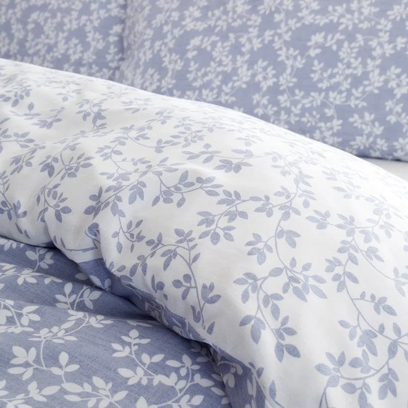 Shadow Leaves Duvet Set | Blue