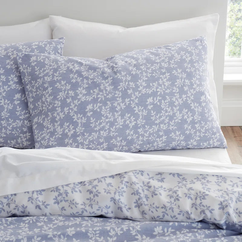 Shadow Leaves Duvet Set | Blue