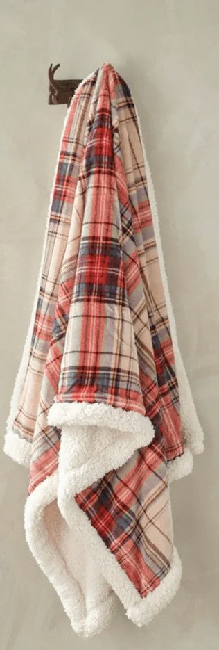 Check Sherpa Flannel Throw