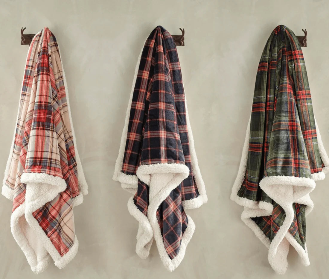 Check Sherpa Flannel Throw