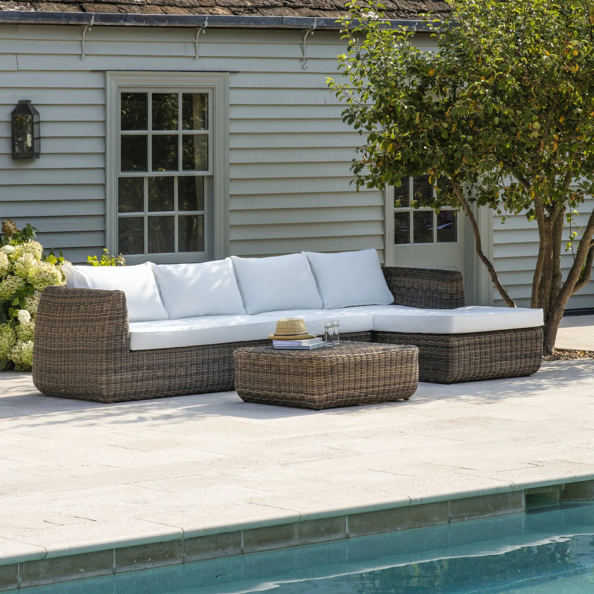 Dark Rattan Corner Set