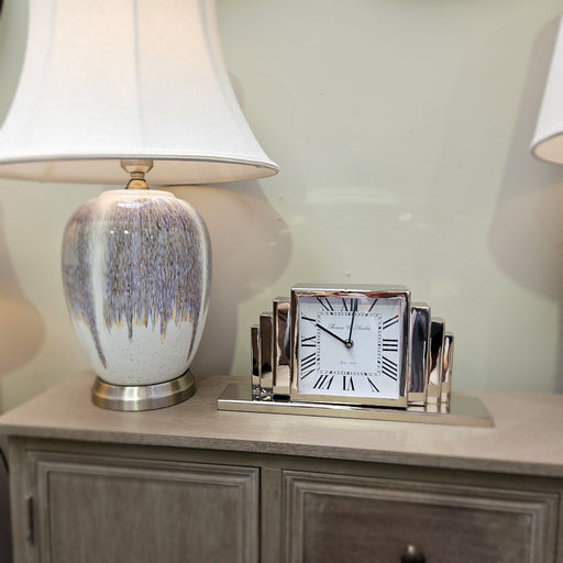 Thomas & Amelia | Art Deco Silver Mantel Clock