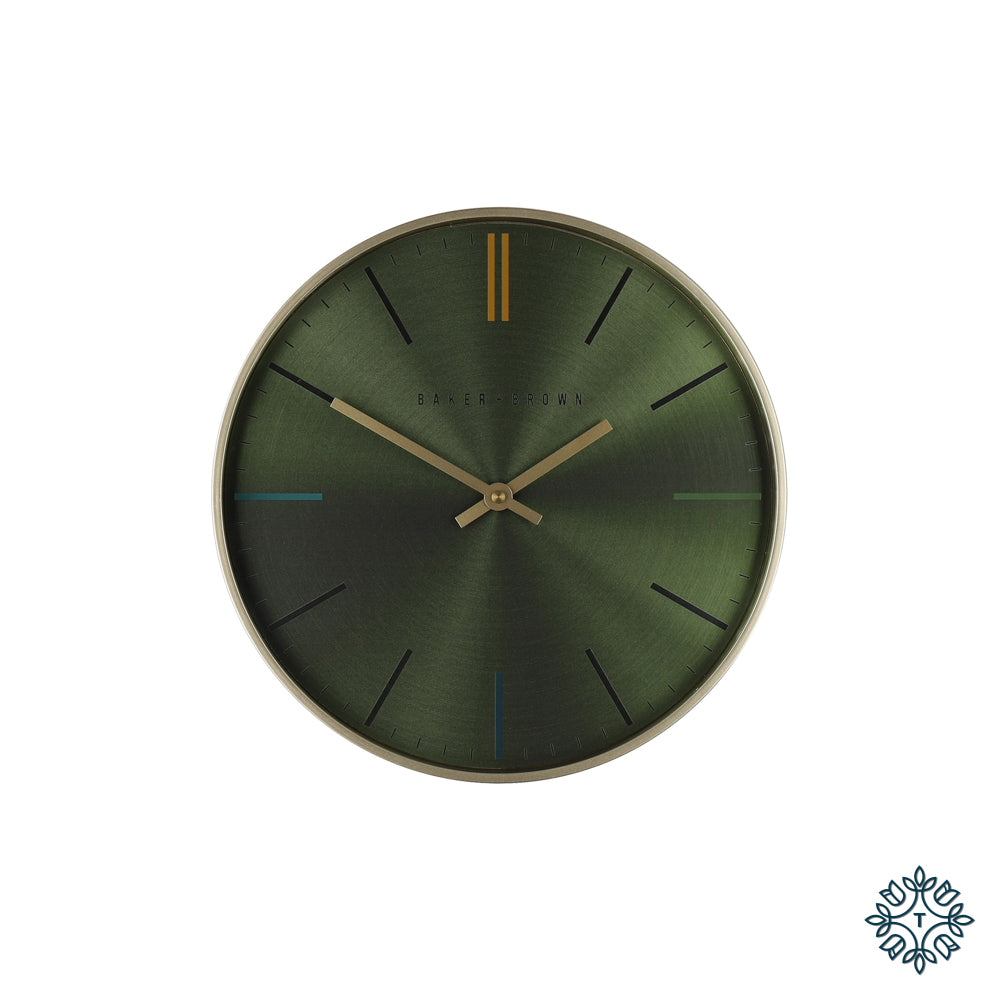 Baker & Brown | Green Metallic Clock