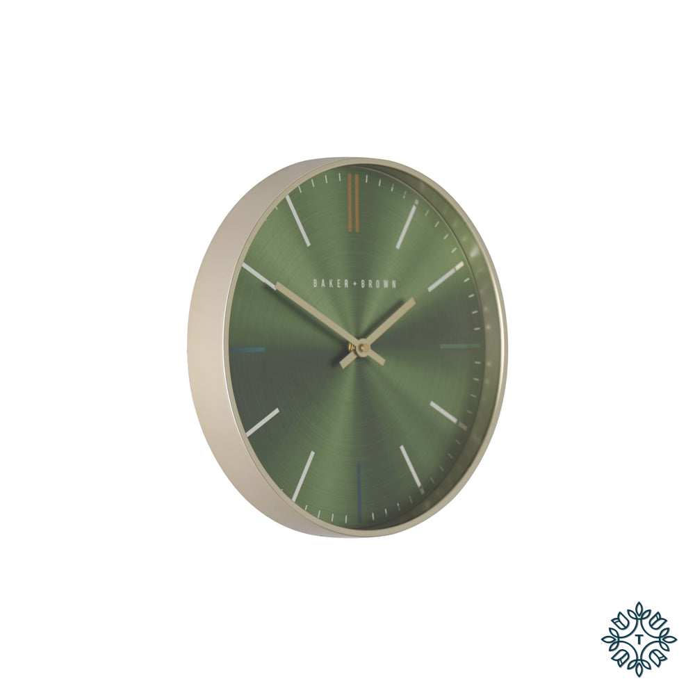 Baker & Brown | Green Metallic Clock