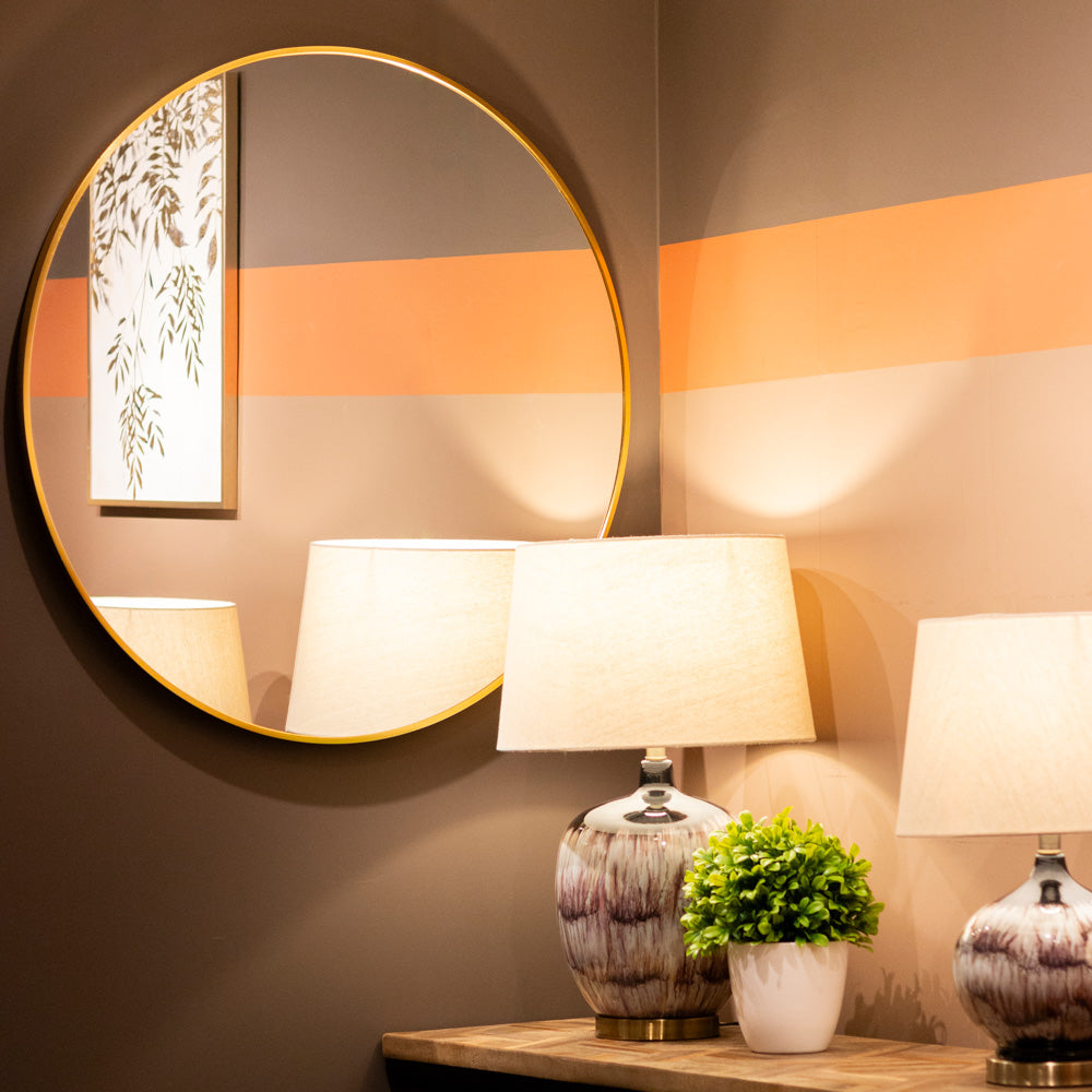 Modena Gold Wall Mirror | Round