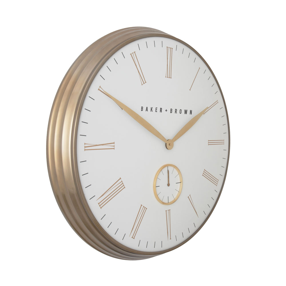 White & Brass Wall Clock