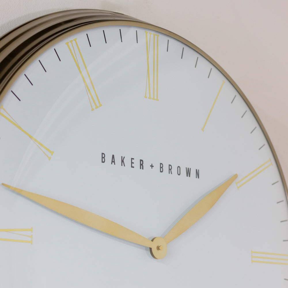 White & Brass Wall Clock