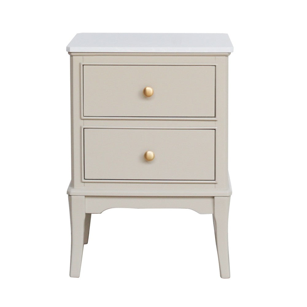 Monroe 2 Dr Accent Table with Marble Top Stone
