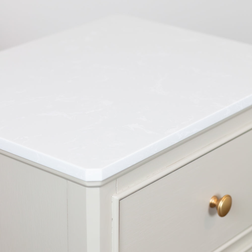 Monroe 2 Dr Accent Table with Marble Top Stone