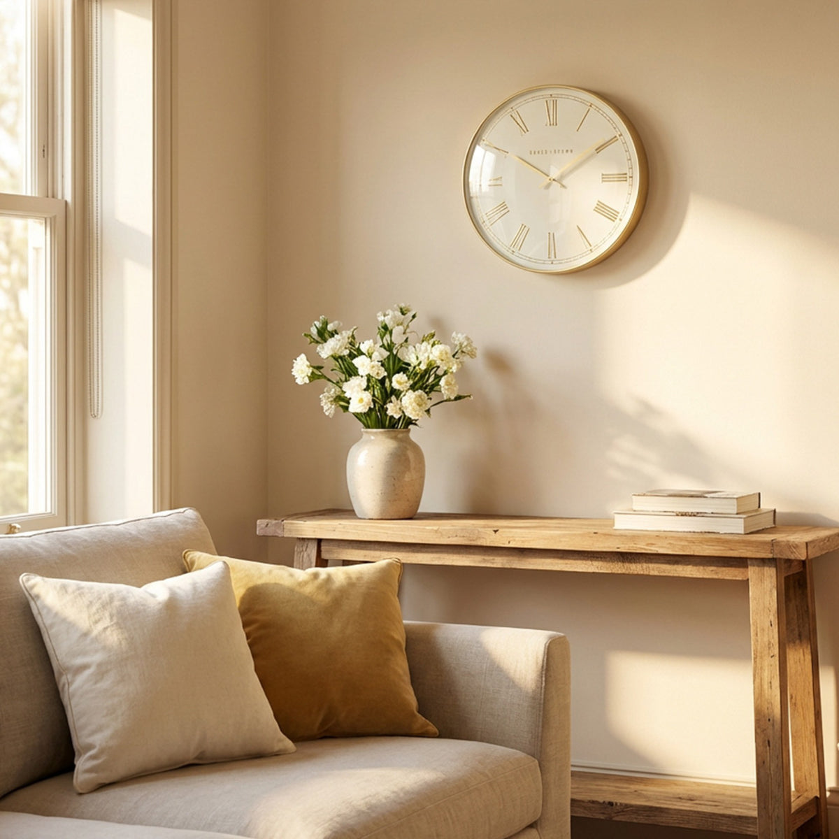 Pesaro Wall Clock | Gold/White | 36cm
