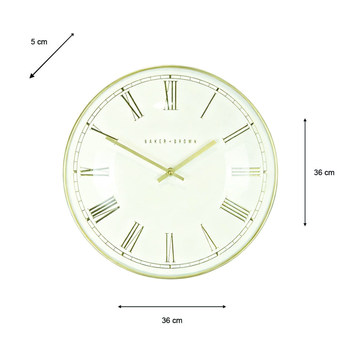 Pesaro Wall Clock | Gold/White | 36cm