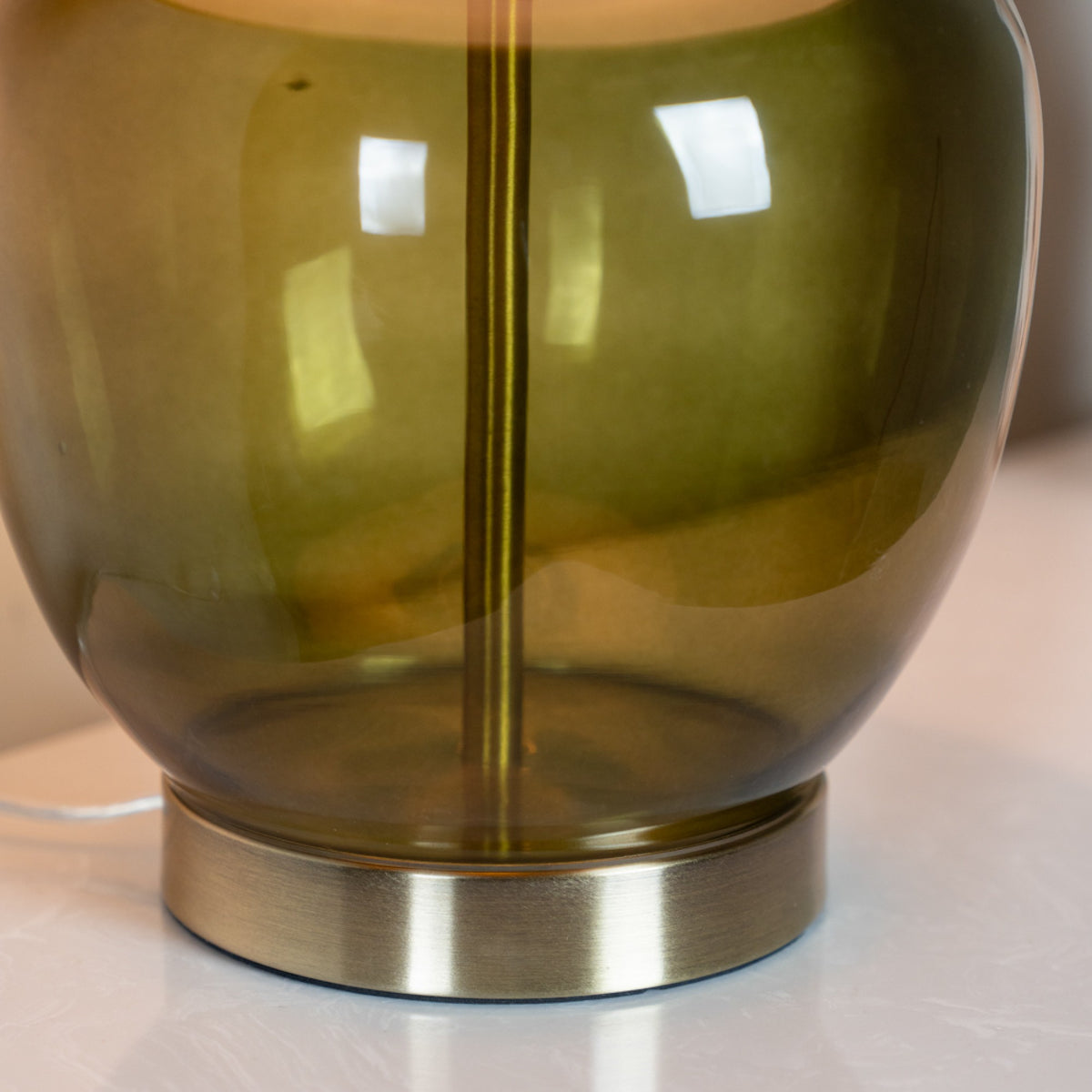 Carissa Glass Table Lamp | Dark Green | 53cm