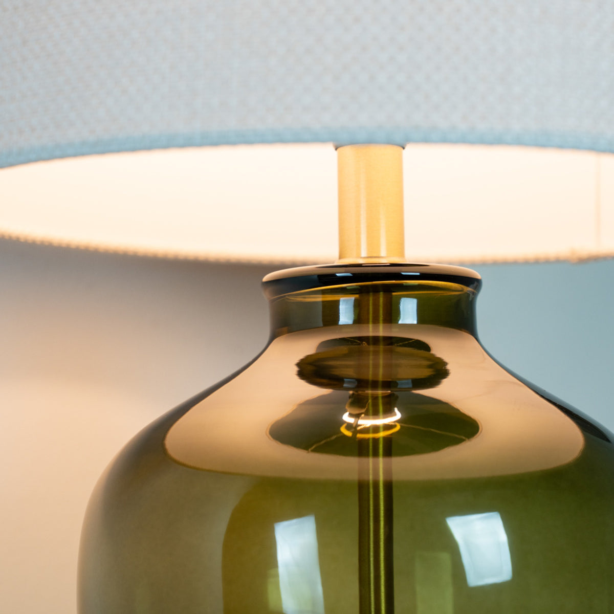 Carissa Glass Table Lamp | Dark Green | 53cm