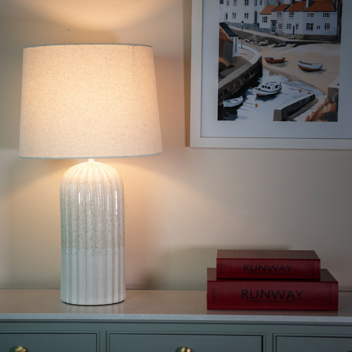 Sloane Ceramic Table Lamp Ridged | 64cm