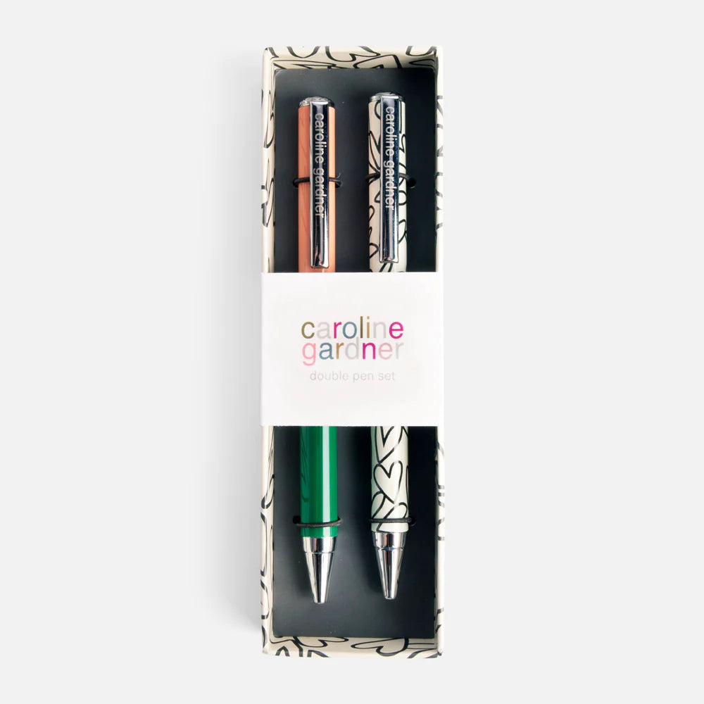 Pink & Green Heart Pens