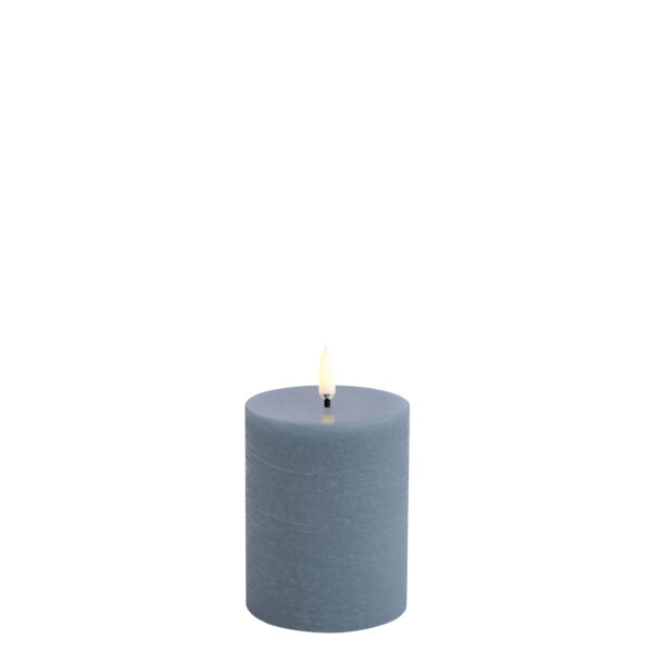 Hazy Blue | LED Small Pillar Candle