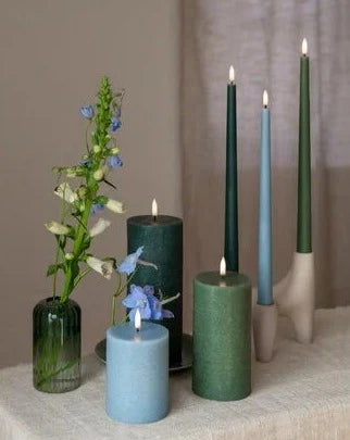 Hazy Blue | LED Small Pillar Candle