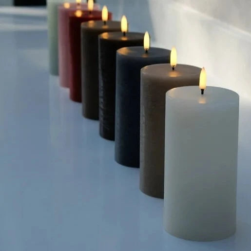Hazy Blue | LED Medium Pillar Candle