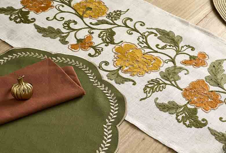 Autumn Flower Table Runner