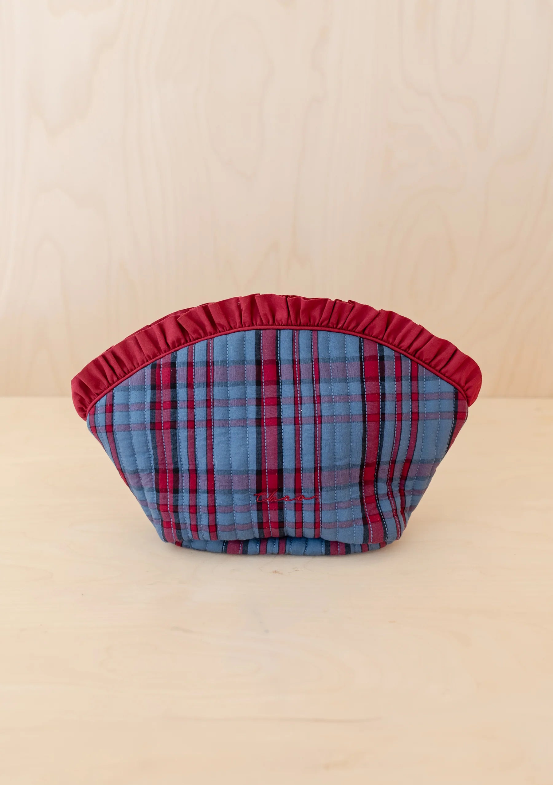 Crescent Wash Bag - Navy Tartan