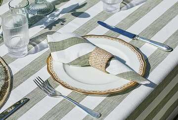 Wide Stripe Napkins | Olive