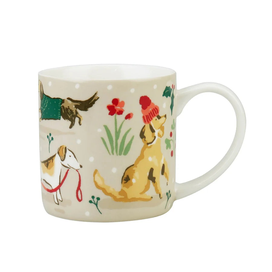 Winter Walkies | Bone China Mug | Beige