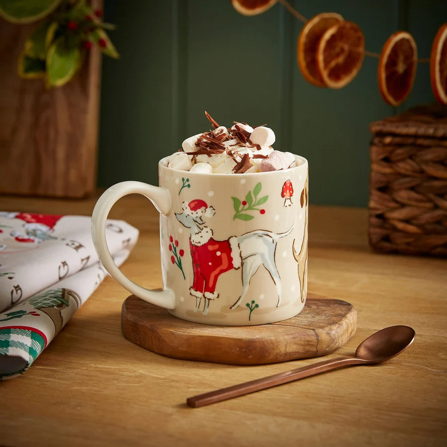 Winter Walkies | Bone China Mug | Beige