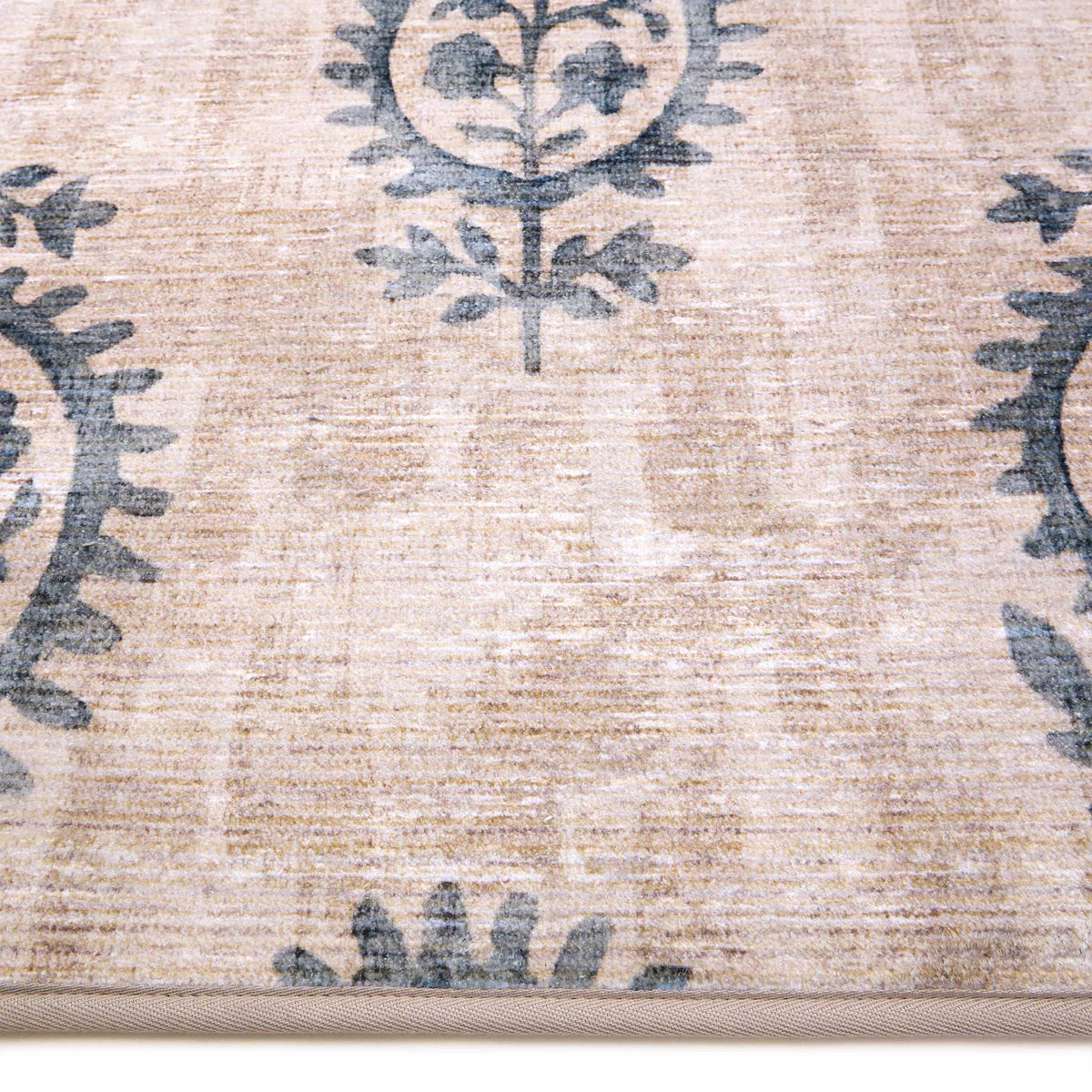Hug Rug Washable Rug | Woodblock Paisley Blue