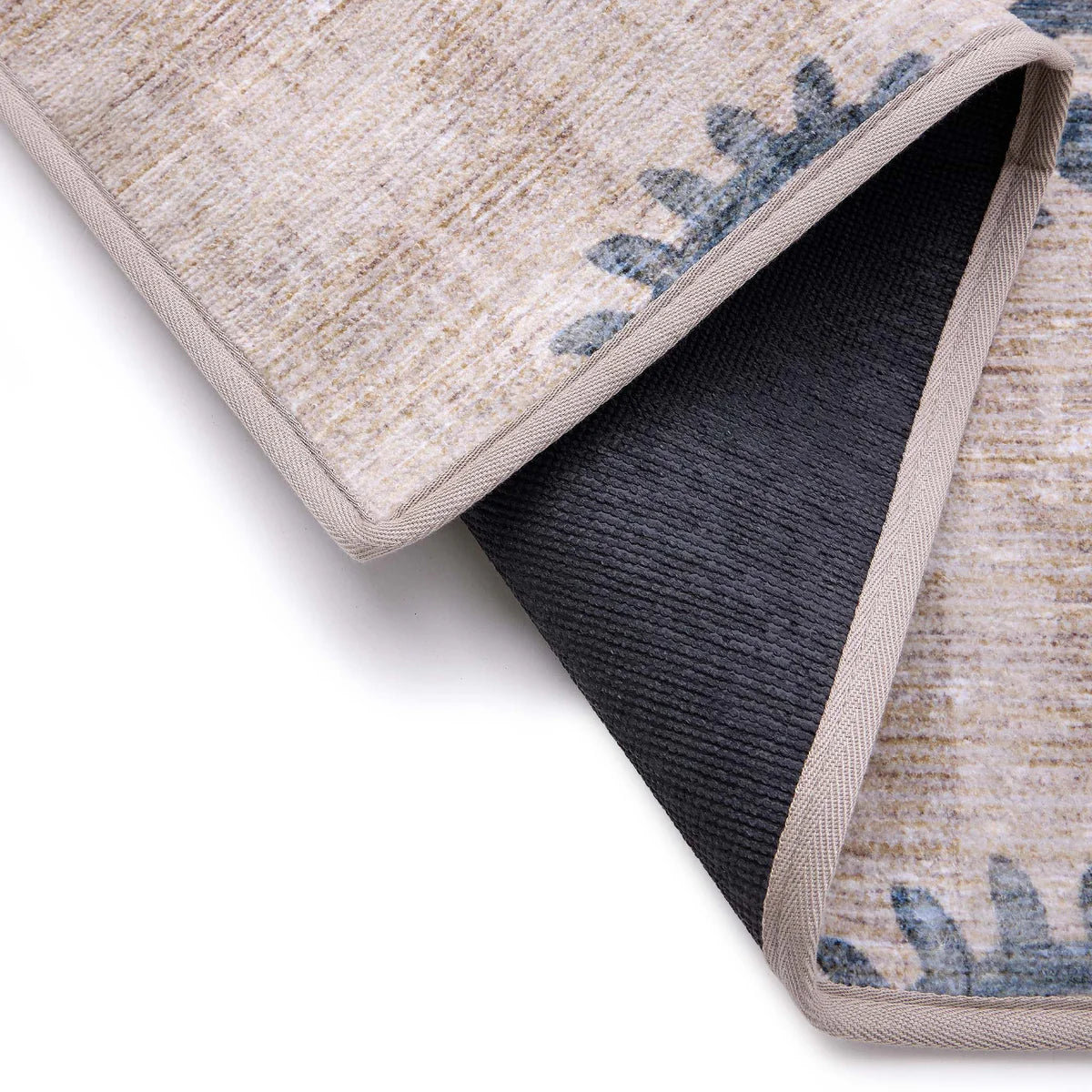 Hug Rug Washable Rug | Woodblock Paisley Blue