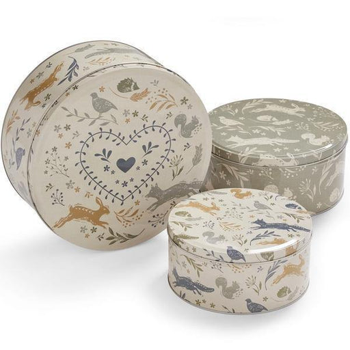 Woodland | Set of 3 Printed Cake Tins