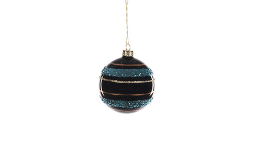 Black & Blue Stripes Bauble