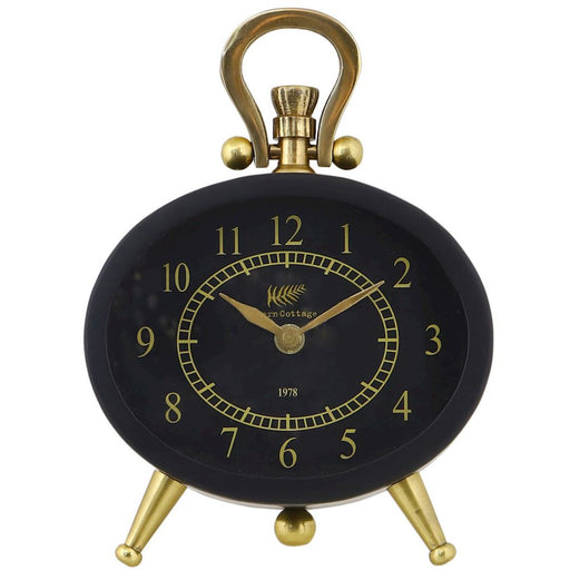Black Oval Mantle Clock