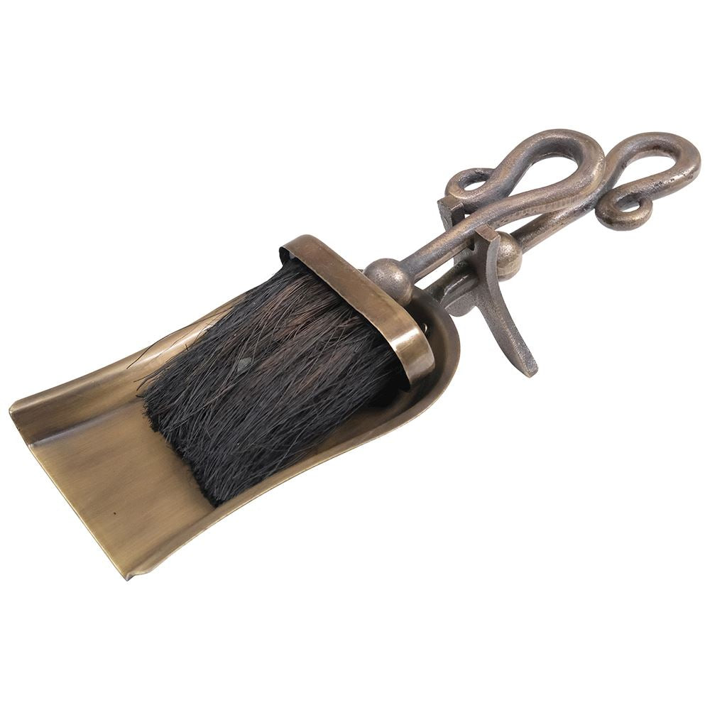 Crook Handled Hearth Tidy | Antique Brass