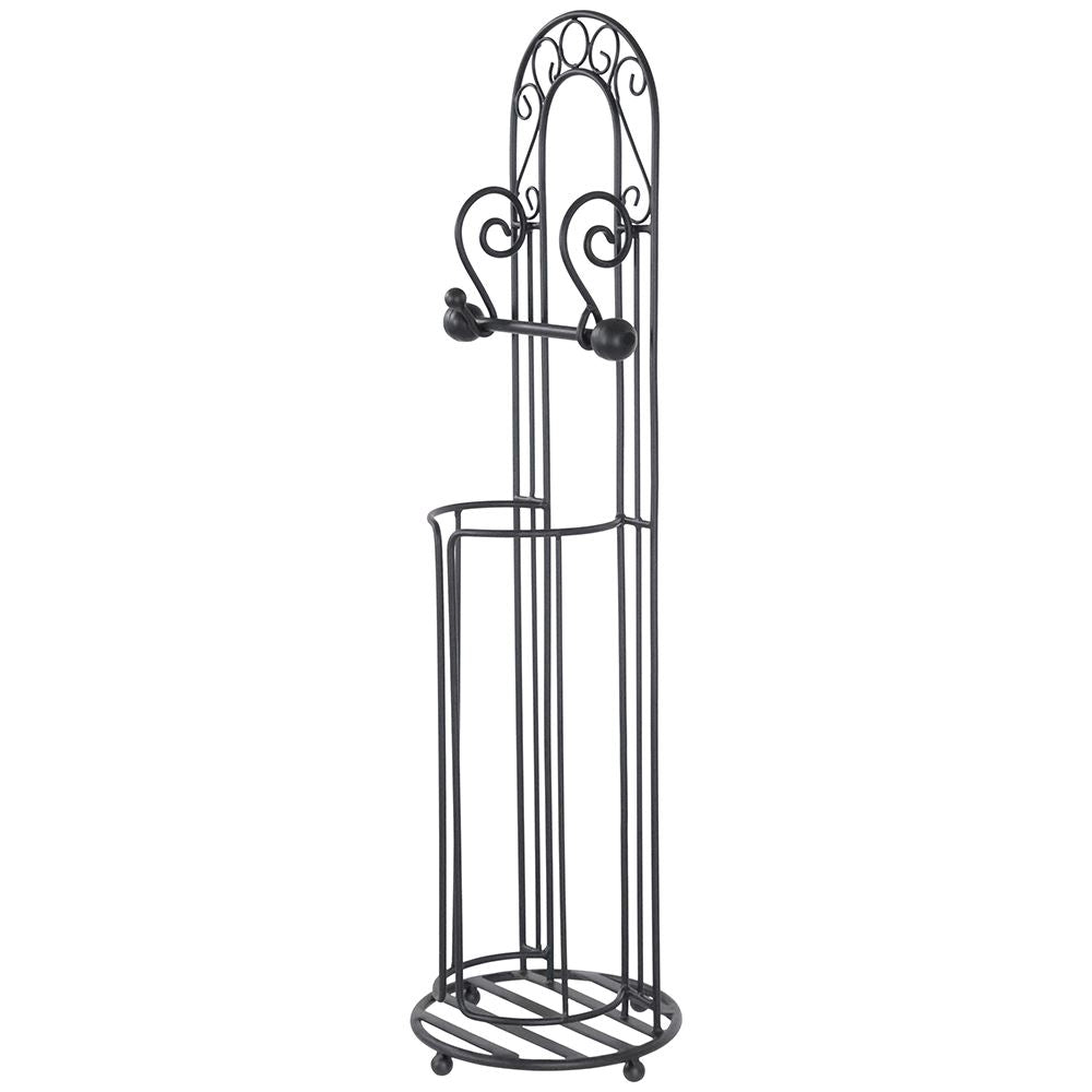 Black Toilet Roll Holder with storage