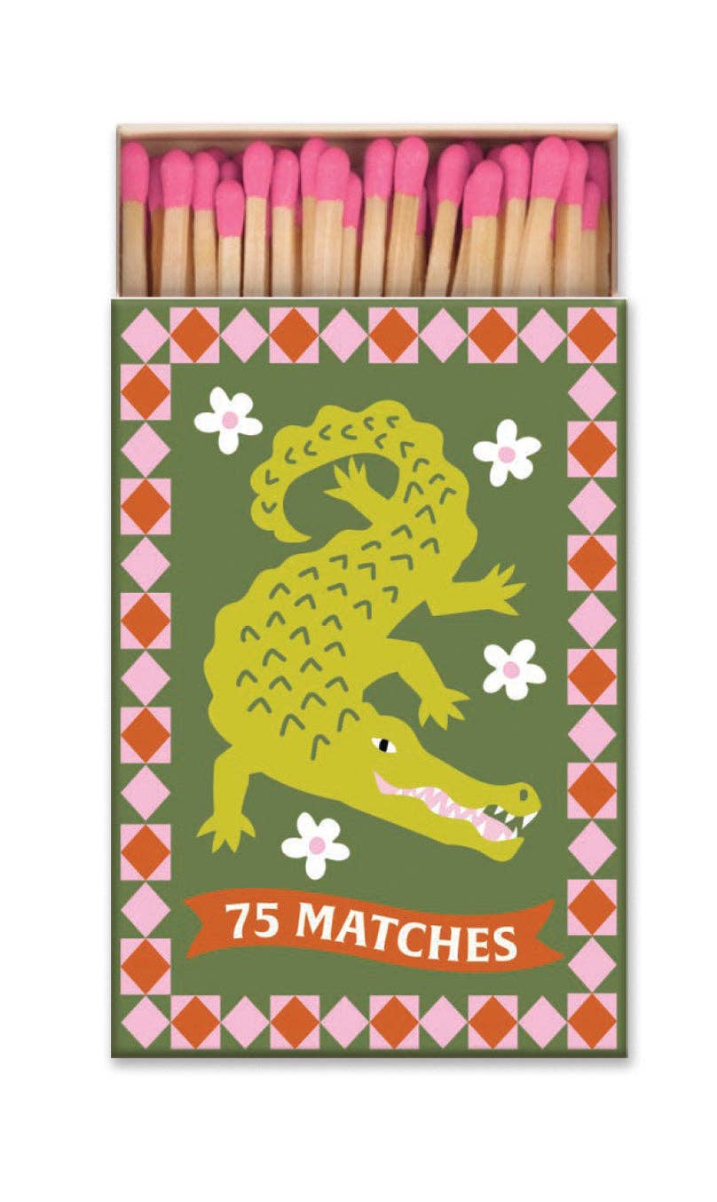A Dopo Boxed Matches Crocodile Pink | 75 Matches (9.6 cm)