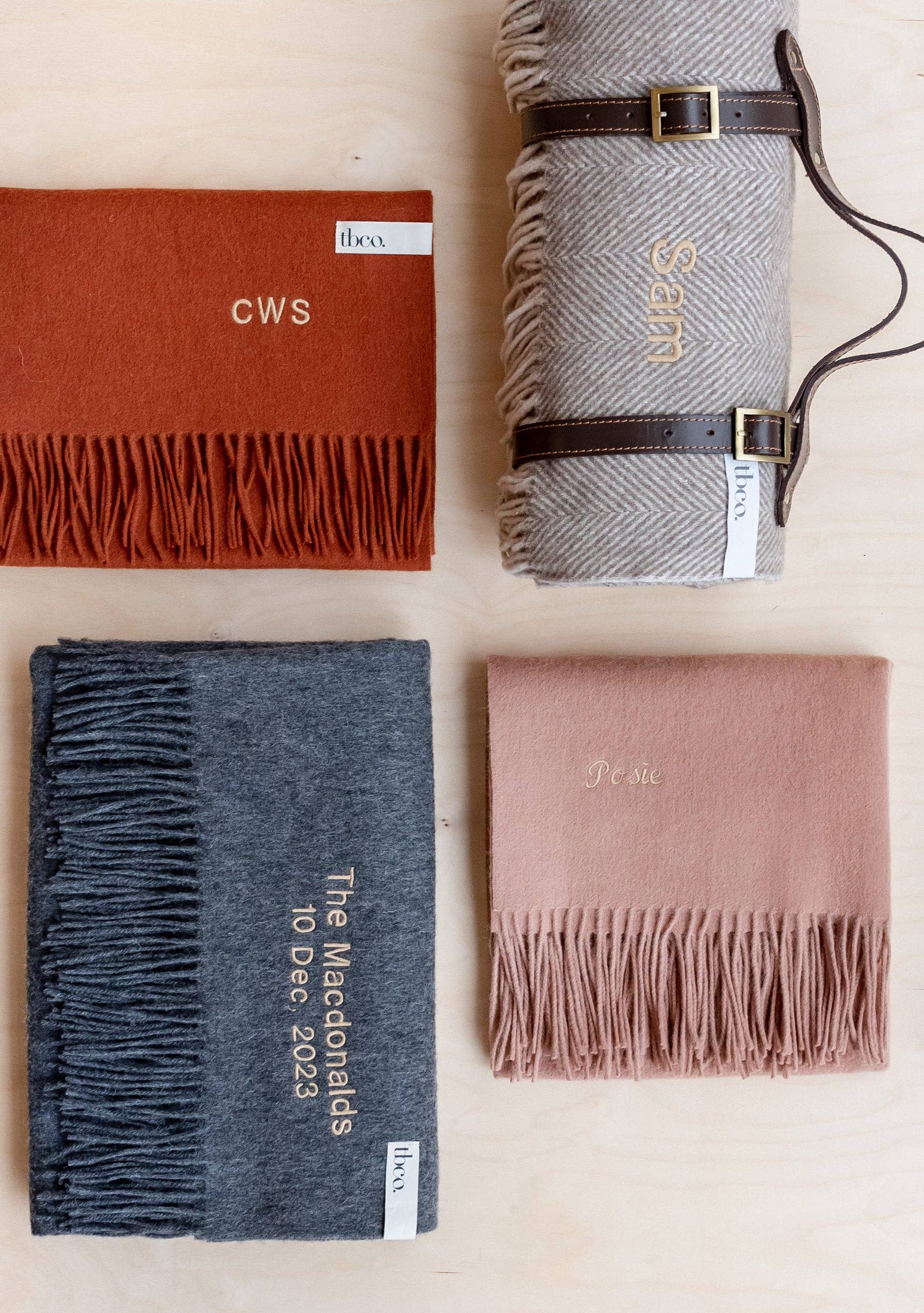 Lambswool Baby Blanket in Forest Block Check