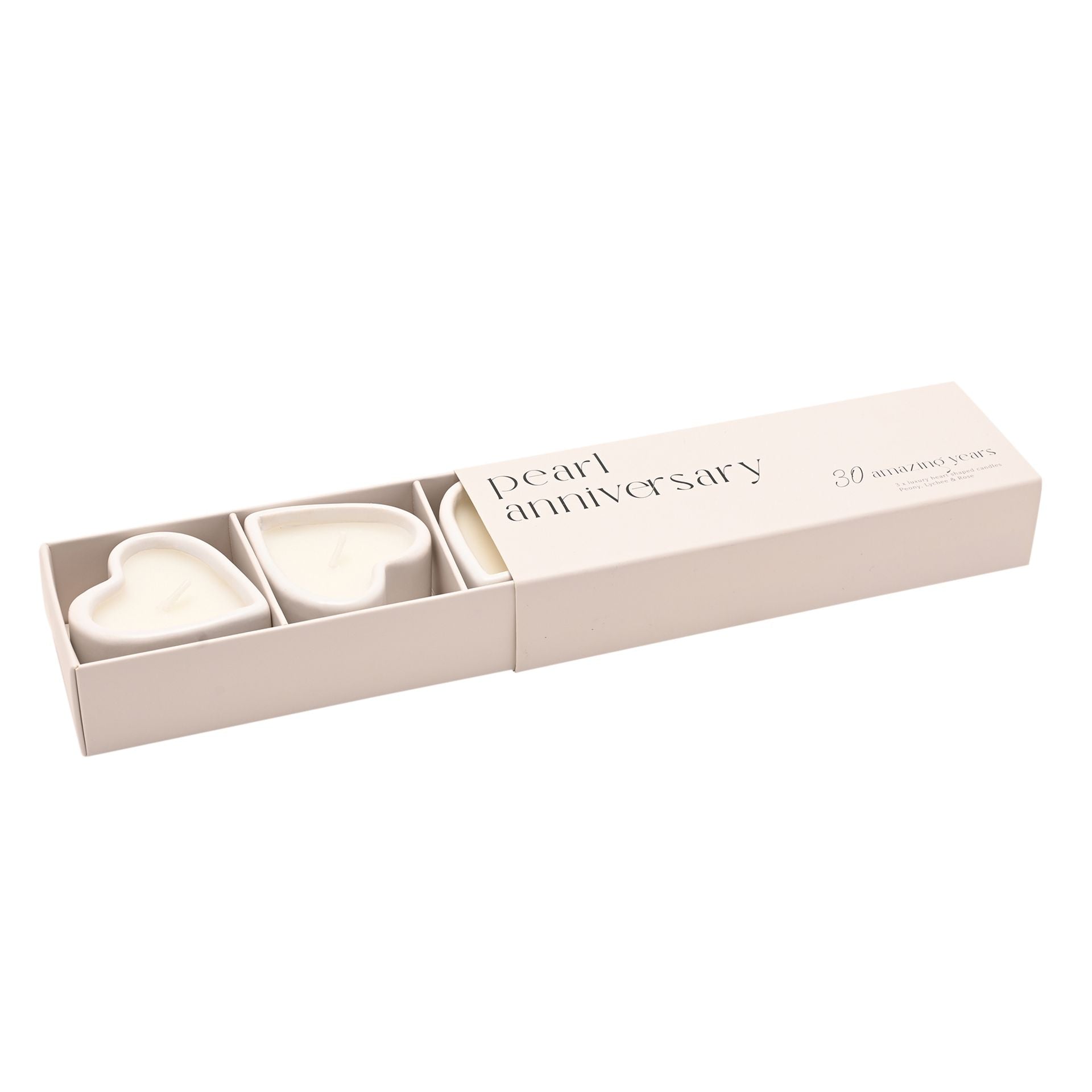 Amore | Set of 3 Heart Candles - 30 Years